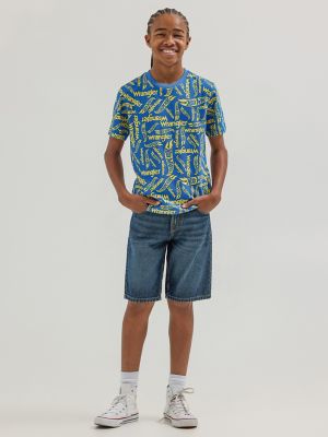 Wrangler® x Hot Wheels™ Boy's Logo T-Shirt in Blue alternative view 5
