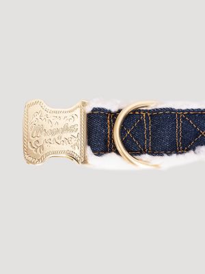Denim Sherpa Dog Collar