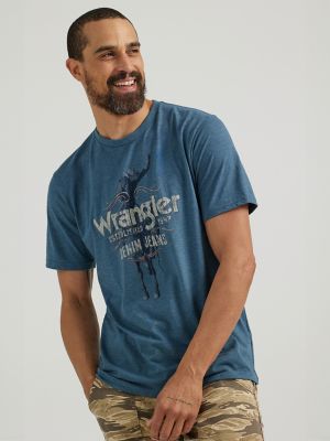 Wrangler Mens Bucking Bronco T-Shirt Midnight Navy Size S