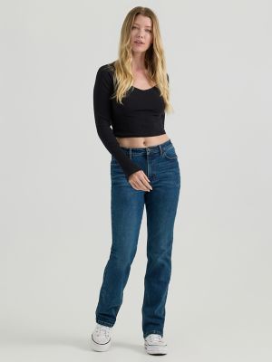Women's Wrangler® High Rise True Straight Leg Jean in Alpine