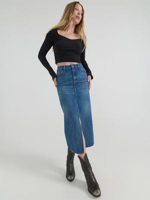 Women's Midi Denim Skirt