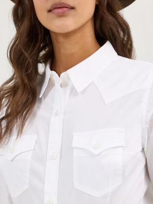 Women's Wrangler Western Button Down Shirt in White alternative view 4