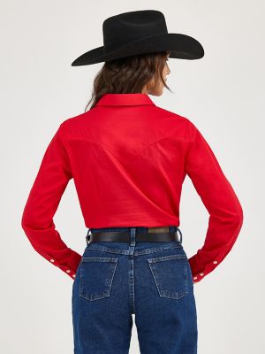 Women's Wrangler Western Button Down Shirt in Red