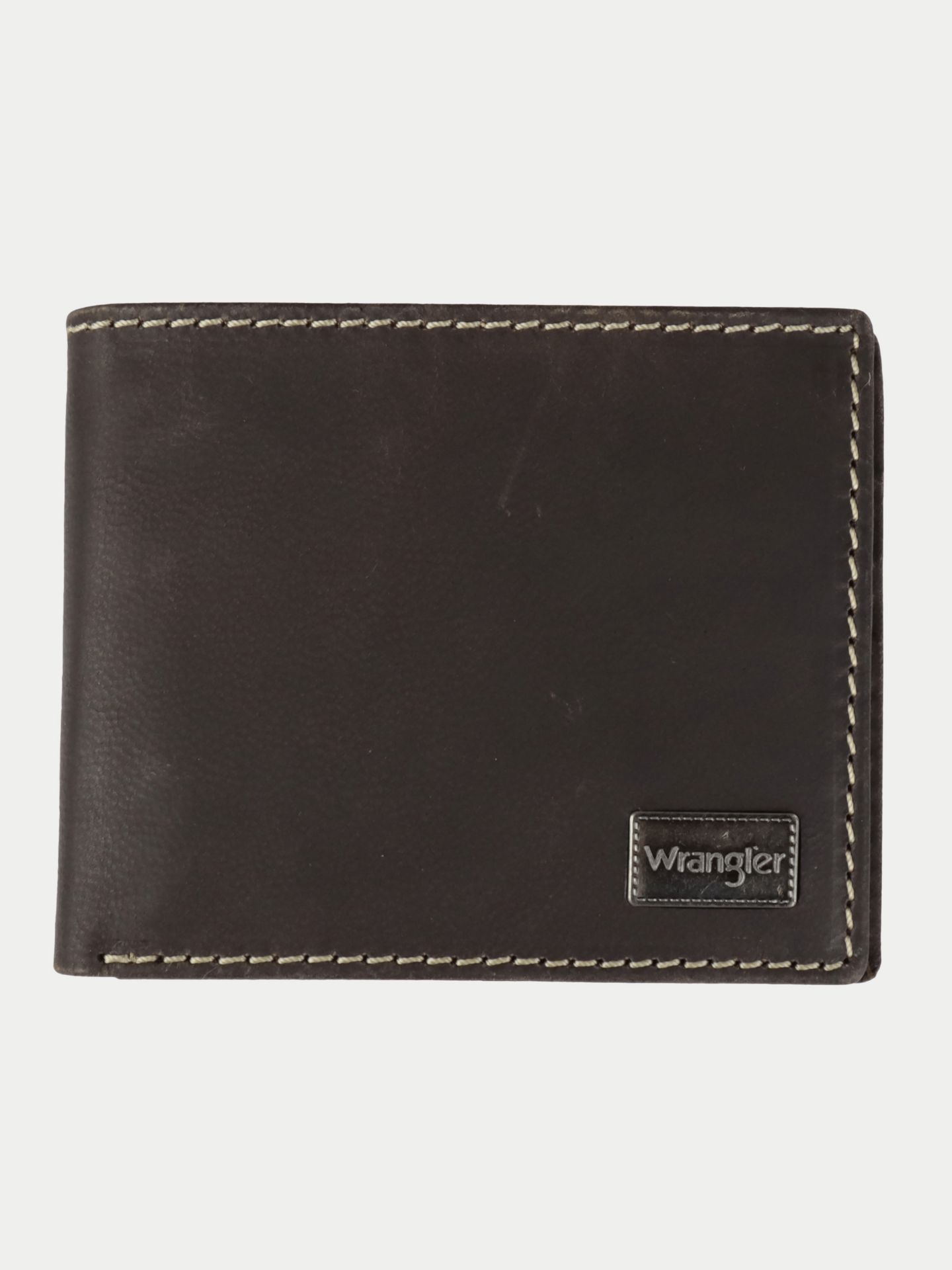 Мужской кошелёк Wrangler Leather Contrast Stitch Bilfold Wallet, цвет: Чёрный — фото 1
