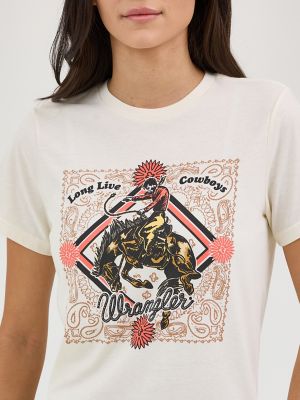 Women's Wrangler Western Graphic Reg Fit Tee in Antique White