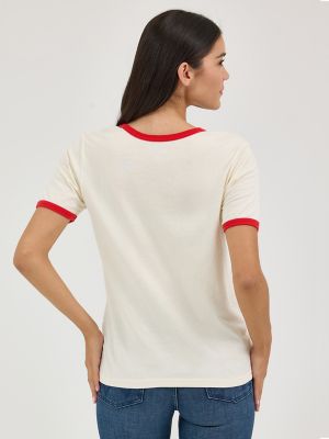 Women's Wrangler Graphic Ringer Tee in Lips Antique White alternative view 2