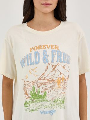 Women's Wrangler Western Graphic Girlfriend Tee in Antique White