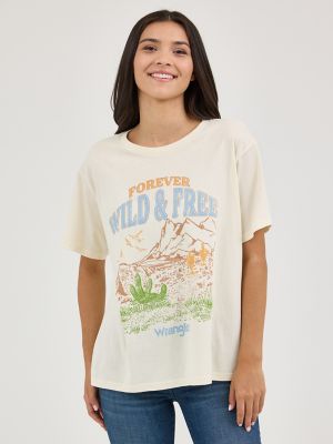 Women's Wrangler Western Graphic Girlfriend Tee in Antique White