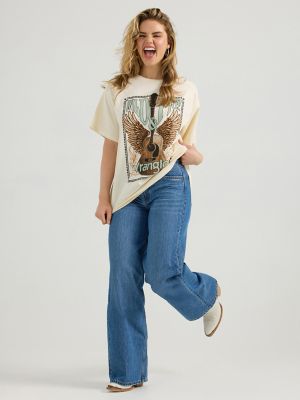 Women's Wrangler Western Graphic Oversized Tee in Antique White alternative view 3