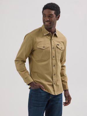 Men's Wrangler® Epic Soft™ Stretch Twill Shirt in Kelp alternative view 3