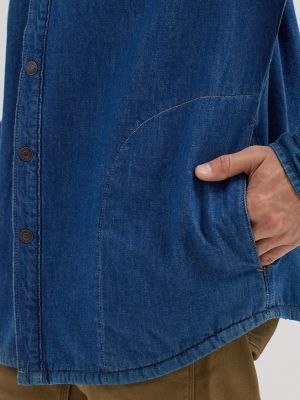 Men's Sherpa Lined Denim Shirt Jacket