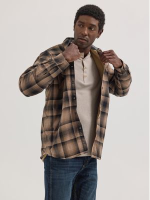 Men s Heavyweight Sherpa Lined Plaid Shirt Jacket SALE Wrangler