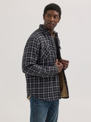 Men s Heavyweight Sherpa Lined Plaid Shirt Jacket SALE Wrangler