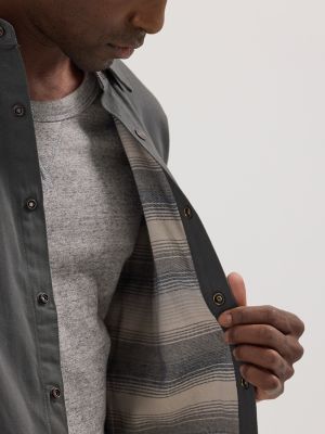 CQR Men's Twill All Cotton Flannel Lined Shirt Jacket, Soft