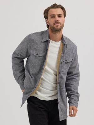 Men's sherpa lined shirt jacket best sale