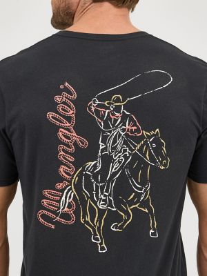 Men's Wrangler Back Graphic T-Shirt in Jet Black