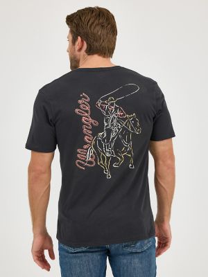 Men's Wrangler Back Graphic T-Shirt in Jet Black