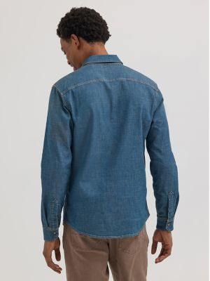 Wrangler denim shirt fashion with snaps