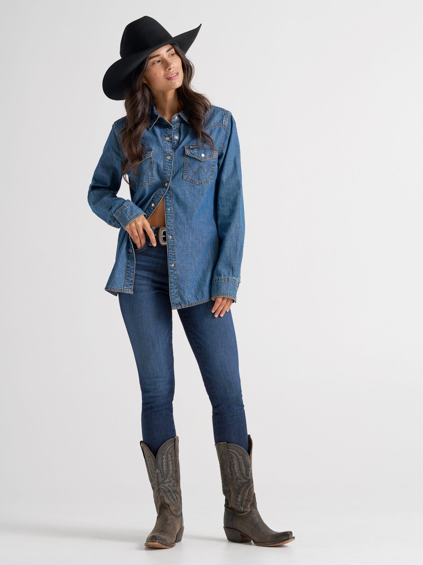 Женские джинсы Wrangler Bespoke High Rise Skinny, цвет: Rae — фото 3