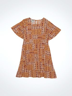 Girl's Ruffle Sleeve Southwestern Dress