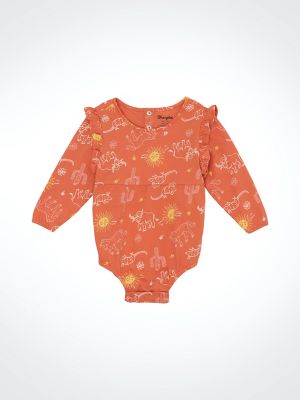 Baby Girl's Ruffle Shoulder Bodysuit