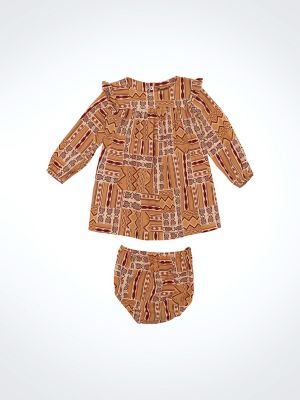 Little Girl's Western Print Trapeze Dress
