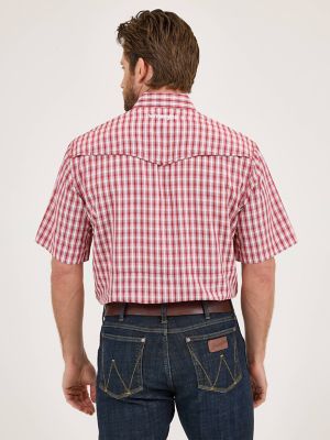 Men's Wrangler Performance Snap Short Sleeve Plaid Shirt