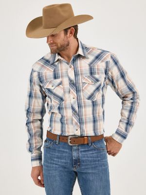 Men's 20X® Competition Advanced Comfort Long Sleeve Two Pocket Western Snap Shirt in Shore Plaid