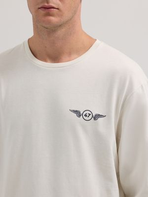 white long sleeve shirt men's graphic