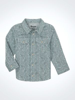 Little Boy's Long Sleeve Print Western Snap Shirt