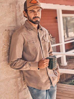 Men's Wrangler Retro Premium Western Snap Solid Shirt