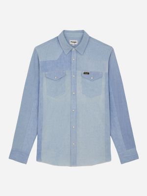 Wrangler x Beyond Retro Heritage Shirt in Light Wash alternative view 2