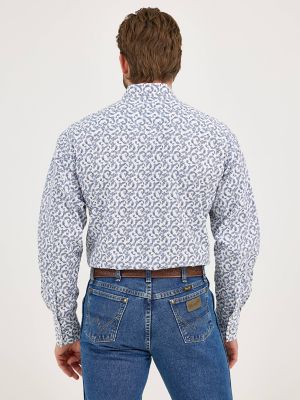 Wrangler® George Strait™ Troubadour Long Sleeve Western Snap Shirt in Delft Branches alternative view