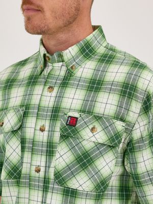 Wrangler RIGGS Workwear® Foreman Plaid Shirt in Grass Green alternative view 2
