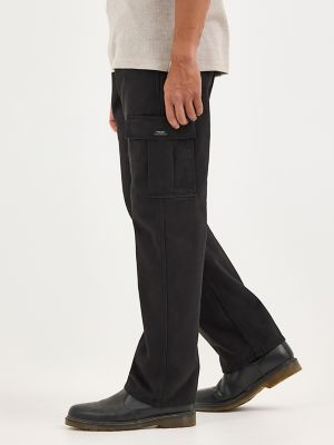 Men's Fleece Lined Cargo Pant in Black