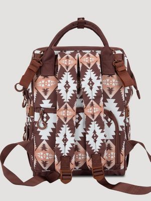 Southwestern Print Backpack:Brown:One Size alternative view