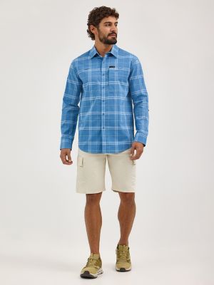 Wrangler ATG™ Men's Hike To Fish Plaid Shirt in Mangosteen alternative view