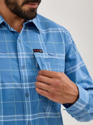 Wrangler ATG™ Men's Hike To Fish Plaid Shirt in Mangosteen alternative view 3