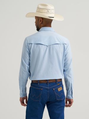 Wrangler All Terrain Gear Men's Drover Utility Shirt in Cerulean