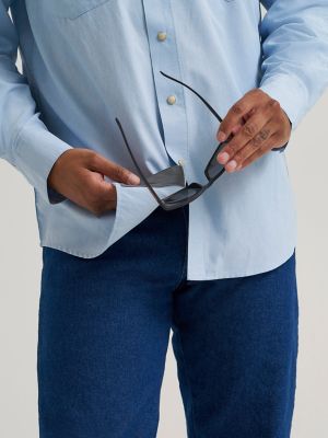 Wrangler All Terrain Gear Men's Drover Utility Shirt in Cerulean