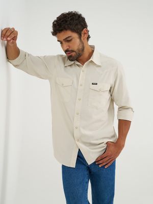 Wrangler All Terrain Gear Men's Drover Utility Shirt in Pelican