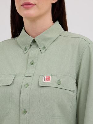 Women's Wrangler RIGGS Workwear® Lightweight Vented Work Shirt in Hedge Green