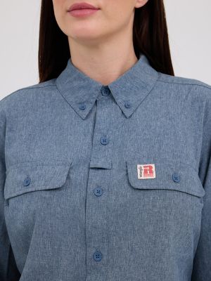 Women's Wrangler RIGGS Workwear&reg; Lightweight Vented Work Shirt in Blue Nights