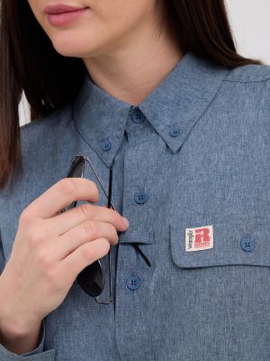 Women's Wrangler RIGGS Workwear&reg; Lightweight Vented Work Shirt in Blue Nights