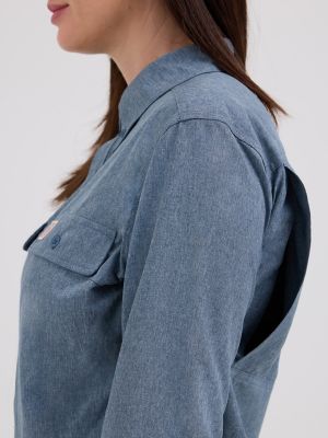 Women's Wrangler RIGGS Workwear&reg; Lightweight Vented Work Shirt in Blue Nights
