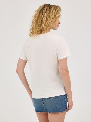 Women's Tropical Horse Graphic Tee in Marshmallow alternative view 4