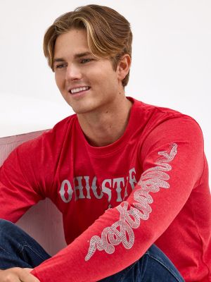 Men's Wrangler Collegiate Rattler Long Sleeve T-Shirt in Ohio State alternative view