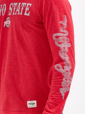 Men's Wrangler Collegiate Rattler Long Sleeve T-Shirt in Ohio State alternative view 4
