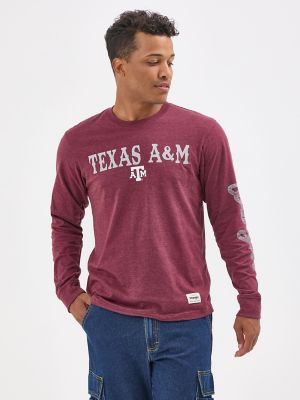 Men's Wrangler Collegiate Rattler Long Sleeve T-Shirt in Texas A&M