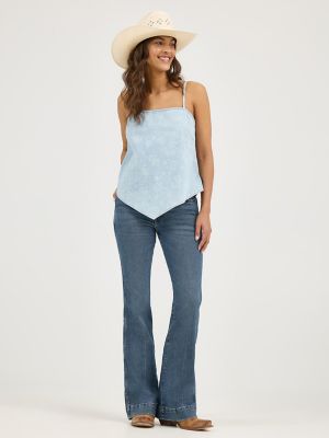 Women's Wrangler Bandana Smocked Tank in Blue alternative view